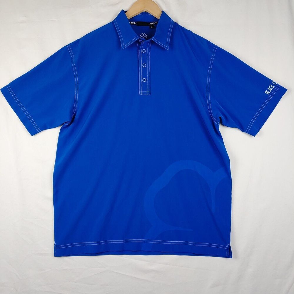 Black Clover Polo Shirt Mens L Blue Brandon Schwartz Memorial Golf Tournament